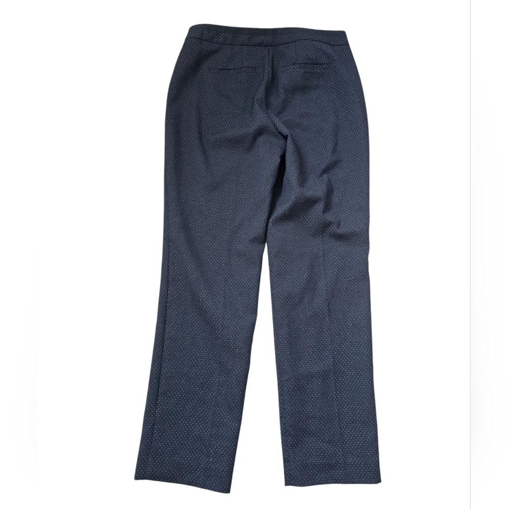 Talbots Micro Dot Midnight Blue Straight Leg Trousers